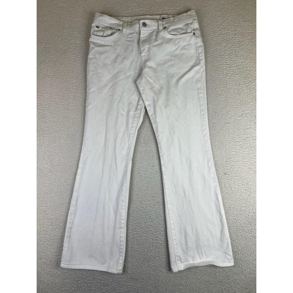 Lacoste Womens 42 32x30 White Mid Rise Straight Stretch Denim Jeans Japan HF411E